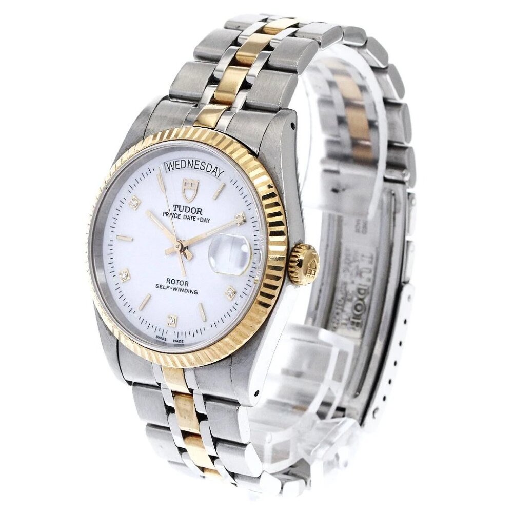 TUDOR Prince Date Day 76213 YG2 tone 5P diamond Automatic Men's Watch_895493